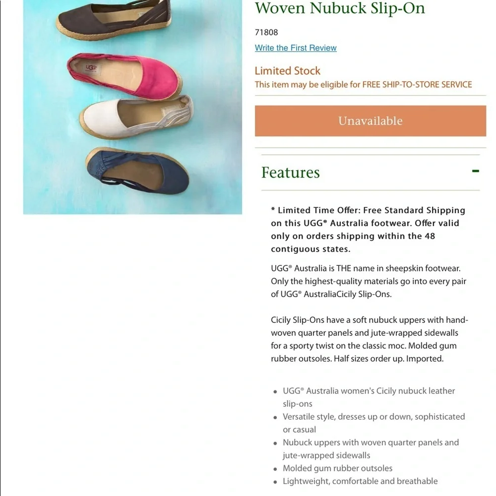 UGG cream nubuck leather Cicily espadrille 7.5